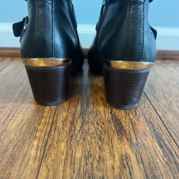 Coach Women’s Black Leather Pauline Heeled Ankle Boots - Picture 9 of 15